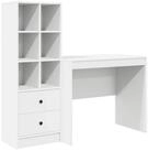 vidaXL Schreibtisch Schreibtisch mit Schubladen mit Regal mit Speicher 2 pcs...