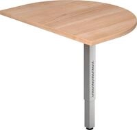 HAMMERBACHER Schreibtisch Anbautisch mit Fu&szlig; eckig 60x80cm Nussbaum/Silber