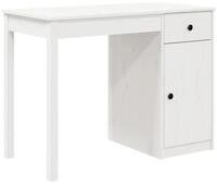 vidaXL Schreibtisch NA Schreibtisch Wei&szlig; 100x50x75 cm Massivholz Kiefer