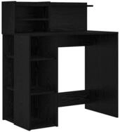 vidaXL Schreibtisch Schreibtisch mit Regal Schwarz Eichen-Optik 90 x 48 x 101,5...