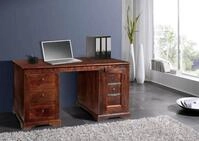 Massivmoebel24 Schreibtisch Schreibtisch Akazie 150x85x76 nougat lackiert...