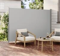 SONGMICS Seitenmarkise ausziehbar, Sichtschutz, balkon terrasse, Windschutz