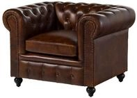 Massivmoebel24 Sessel CHESTERFIELD (Sessel Echtleder Echtleder 105x82x75 braun