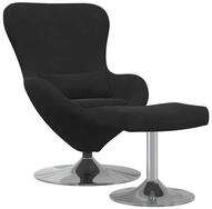 vidaXL Sessel Eierstuhl mit Fu&szlig;hocker Schwarz Samt (1-St)