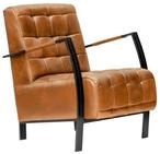 Massivmoebel24 Sessel IRON LABEL (Sessel Echtleder 64x76x83 cognac IRON LABEL...