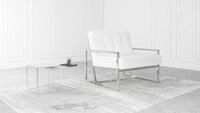 S-Style M&ouml;bel Loungesessel Tampa mit Metallf&uuml;&szlig;e aus Boucl&eacute;-Stoff,...
