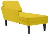 vidaXL Chaiselongue, Chaiselongue mit Kissen und Rechter Armlehne Gelb Samt