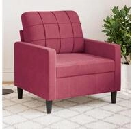 vidaXL Sessel, Sessel Weinrot 60 cm Samt