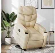 vidaXL Relaxsessel, Relaxsessel mit Aufstehhilfe Creme Stoff