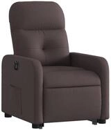 vidaXL Sessel Relaxsessel mit Aufstehhilfe Elektrisch Dunkelbraun Stoff (1-St)