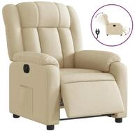 vidaXL Relaxsessel, Sessel Elektrisch Creme Stoff