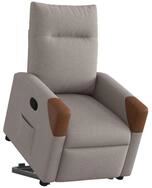 vidaXL Sessel Relaxsessel mit Aufstehhilfe Taupe Stoff (1-St)