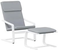 vidaXL Sessel Relaxsessel mit Hocker Hellgrau Stoff (1-St)