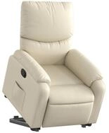 vidaXL Sessel Relaxsessel mit Aufstehhilfe Creme Kunstleder (1-St)