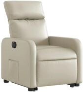vidaXL Sessel Relaxsessel mit Aufstehhilfe Elektrisch Creme Kunstleder (1-St)