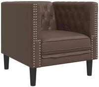 vidaXL Sofa Chesterfield-Sessel Braun Kunstleder