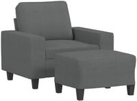 vidaXL Relaxsessel, Sessel mit Hocker Dunkelgrau 60 cm Stoff