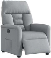 vidaXL Sessel Relaxsessel Elektrisch Hellgrau Stoff (1-St)