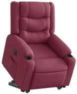 vidaXL Sessel Relaxsessel mit Aufstehhilfe Elektrisch Weinrot Stoff (1-St)