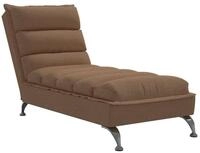 vidaXL Chaiselongue Chaiselongue mit Kissen Braun Stoff, 1 Teile
