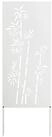 vidaXL Wandbild Garten Sichtschutz-Leinwand Floral Wei&szlig; 50 x 140 cm, (1 St)