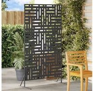 vidaXL Sichtschutzelement, Sichtschutz Schwarz 100 x 50 x 180 cm Stahl