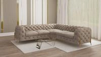 S-Style M&ouml;bel Ecksofa Ashley, Chesterfield mit Goldenen Metall F&uuml;&szlig;en, mit