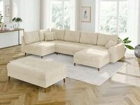 S-Style M&ouml;bel Wohnlandschaft Kristian mit Schlaffunktion, Hocker und...
