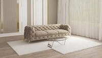 S-Style M&ouml;bel Chesterfield-Sofa 3-Sitzer Ashley mit Goldenen Metall F&uuml;&szlig;en,...