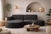 Kaiser M&ouml;bel Ecksofa Designer MODENA STUDIO L stoff Cord, Ecksofa, Cord Sofa,