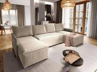 Masseno Ecksofa TRES mit Schlaffunktion U-Form, Sofa mit Bettkasten