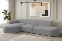 Fun M&ouml;bel Ecksofa Ecksofa Designersofa PALMA mit Ottomane in Stoff Ascot,...