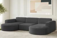 Fun M&ouml;bel Wohnlandschaft Wohnlandschaft U-Form Sofa PALMA in Stoff Opera Velvet oder