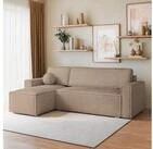 Masseno Ecksofa RAVELO mit Schlaffunktion L-Form, Sofa mit Bettkasten beige