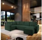 Masseno Ecksofa NORENA mit Schlaffunktion U-Form, Sofa mit Bettkasten gr&uuml;n