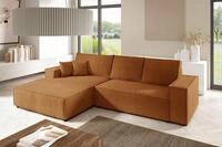 Fun M&ouml;bel Ecksofa Schlafsofa Sofa CORUNIA in Stoff Poso, Ottomane Links oder Rechts,