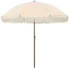 vidaXL Sonnenschirm Strandparasol Gelb und Wei&szlig; 205 x 205 x 210 cm