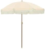 vidaXL Sonnenschirm Strandparasol Gelb und Wei&szlig; 160 x 160 x 196 cm