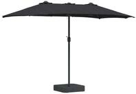 vidaXL Sonnenschirm Garten-Sonnenschirm Schwarz 385 x 209 x 244 cm Polyester