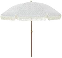 vidaXL Sonnenschirm Strandparasol Grau und Wei&szlig; 205 x 205 x 210 cm