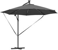 vidaXL Sonnenschirm Sonnenschirm mit LED-Lichtleisten Anthrazit 294 x 294 x 248...