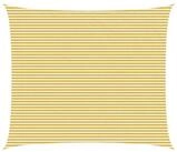 vidaXL Sonnensegel Sonnensegel Gelb und Wei&szlig; 6 x 7 m HDPE, (1-tlg)