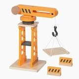 goki Spielzeug-Kran Drehkran mit zwei Absperrbarken, (Packung, 4-tlg.,...