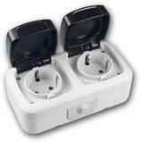 ChiliTec Steckdose Feuchtraum Doppel-Steckdose, IP44 250V~/ 16A