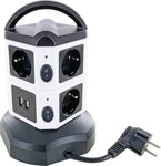 Schwaiger B&uuml;rostuhl Schwaiger Steckdosentower 7-fach + 2x USB wei&szlig;,...