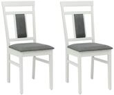 vidaXL Esszimmerstuhl Esszimmerstuhl 2 pcs Wei&szlig; und Grau Massives Gummiholz (2...