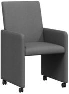 vidaXL Esszimmerstuhl Esszimmerst&uuml;hle mit Rollen 2 pcs Dunkelgrau 57 x 66 x 94...