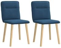 vidaXL Esszimmerstuhl Esszimmerst&uuml;hle 2 Stk. Blau Stoff (2 St)