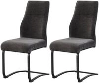 xonox.home Freischwinger (2er-Set), St&uuml;hle aus Strukturstoff in anthrazit &