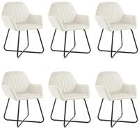 vidaXL Esszimmerstuhl Esszimmerst&uuml;hle 6 Stk. Creme Samt (6 St)